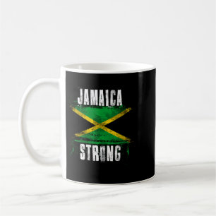 Taza De Café Bandera de Jamaica desgastada - Orgullo jamaicano