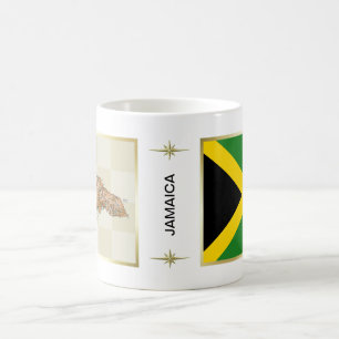 Taza De Café Bandera de Jamaica + mapa de mapas
