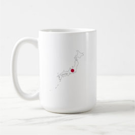 Taza De Café Bandera de Japón en el mapa