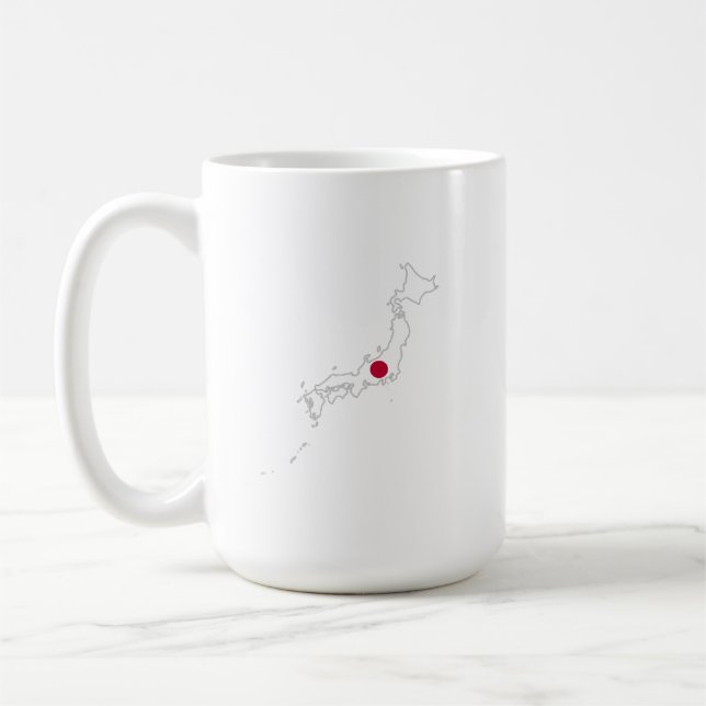 Taza De Café Bandera de Japón en el mapa (Izquierda)