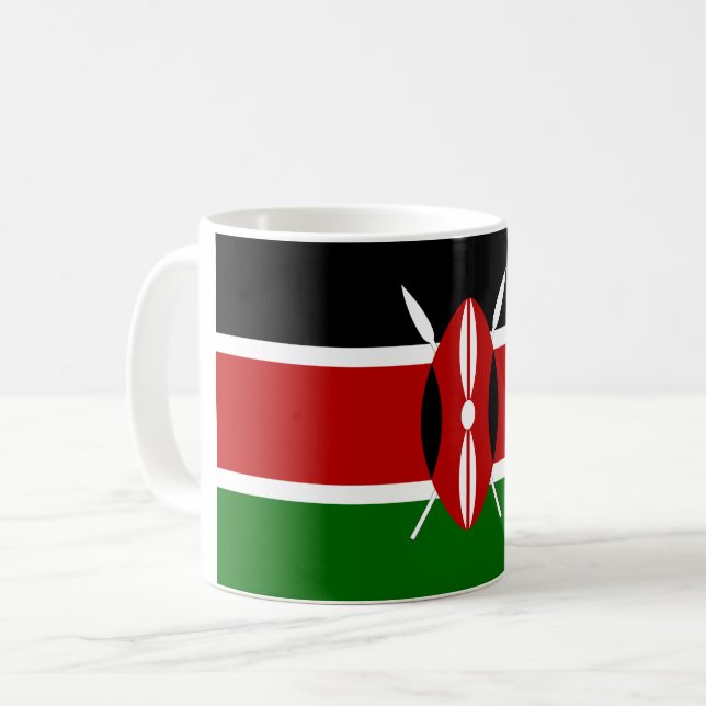 Taza De Café Bandera de Kenia (keniana) (Anverso izquierdo)