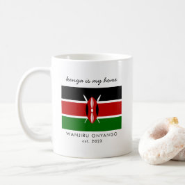 Taza De Café Bandera de Kenia personalizado