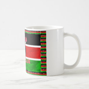 Taza De Café Bandera de Kenia: Tuko Pamoja - Diseño de arte de
