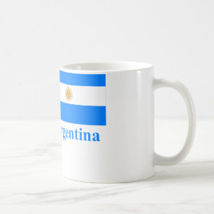 Taza De Café Bandera de la Argentina con nombre