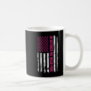 Taza De Café Bandera De La Cinta De Concienciación Sobre El Cán