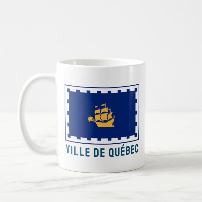 Taza De Café Bandera de la ciudad de Quebec (Izquierda)