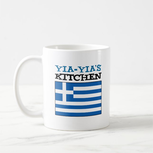 Taza De Café Bandera de la cocina de Yia-Yia de Grecia (Izquierda)