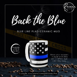 Taza De Café Bandera de la línea azul cerámica Mug