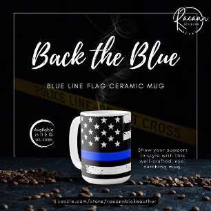 Taza De Café Bandera de la línea azul cerámica Mug