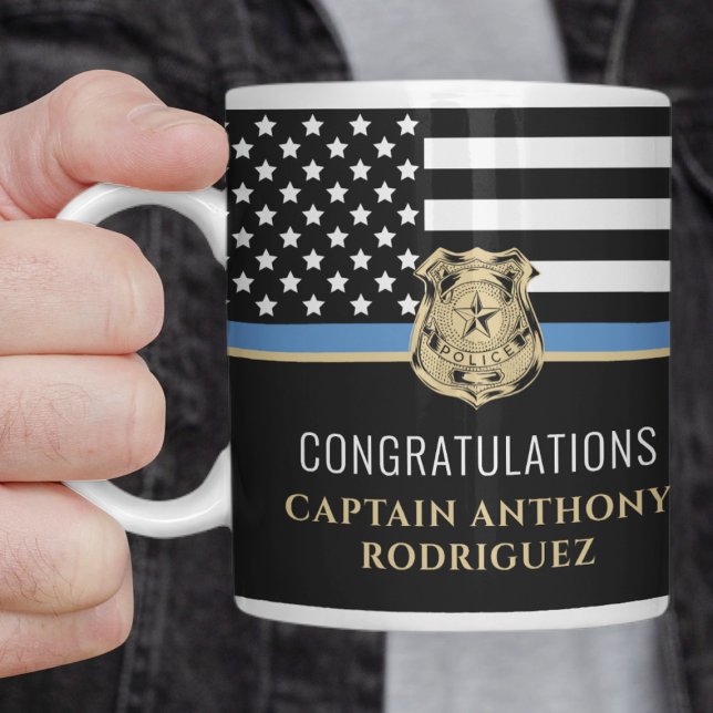 Taza De Café Bandera de la Línea Azul de la policía: Retiro (Subido por el creador)
