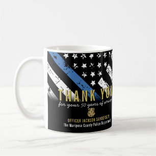 Taza De Café Bandera de la Línea Azul del aniversario de la ju