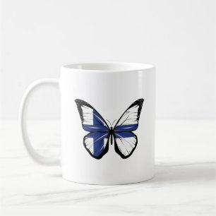 Taza De Café Bandera de la mariposa de Finlandia