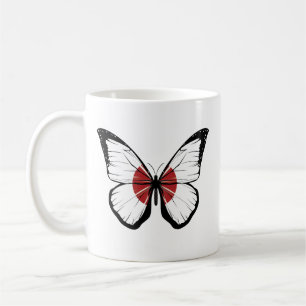Taza De Café Bandera de la mariposa de Japón