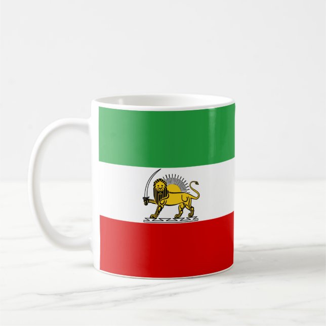Taza De Café Bandera de la Monarquía Constitucional del Irán (1 (Izquierda)