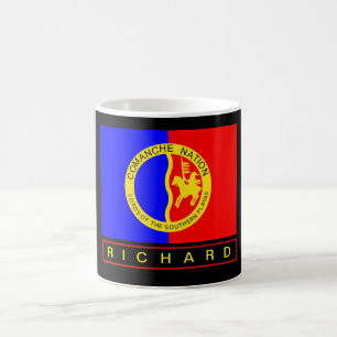 Taza De Café Bandera de la Nación Comanche Nativa Estadounidens