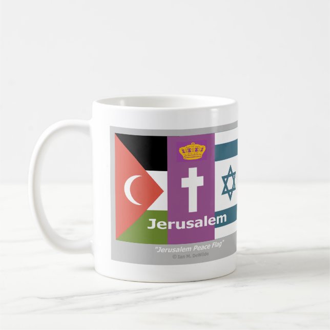 Taza De Café Bandera de la Paz de Jerusalén (Izquierda)
