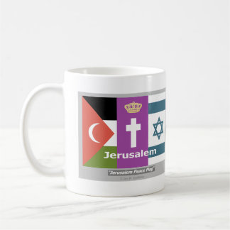 Taza De Café Bandera de la Paz de Jerusalén (revisado)