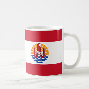Taza De Café Bandera de la Polinesia Francesa Cerámica Café Mug