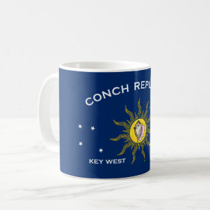 Taza De Café Bandera de la República de Conch Key West Florida