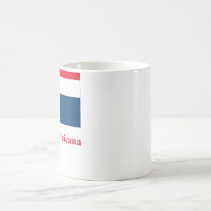 Taza De Café Bandera de la República Dominicana con nombre en