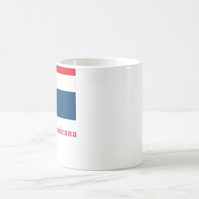 Taza De Café Bandera de la República Dominicana con nombre en (Centro)