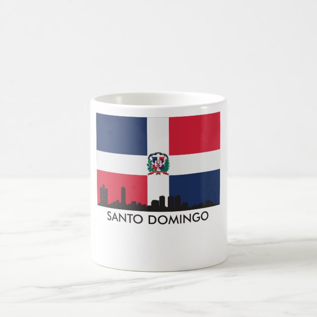 Taza De Café Bandera de la República Dominicana del horizonte (Centro)
