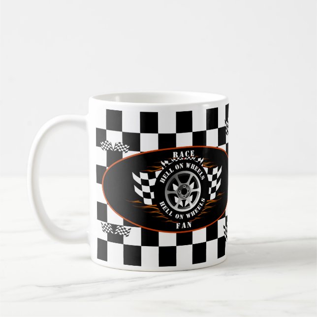 Taza De Café Bandera de la rueda de la Carreras de los coches d (Izquierda)