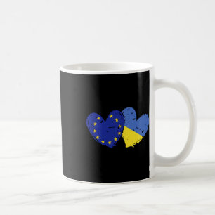 Taza De Café Bandera de la Unión Europea Ucrania Corazón Bander