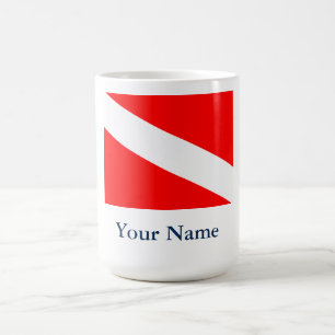 Taza De Café Bandera de la zambullida (personalizable)