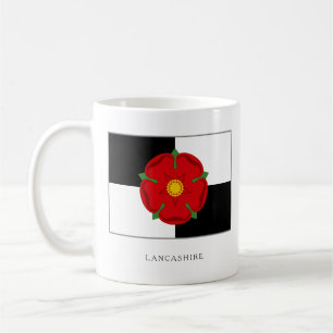 Taza De Café Bandera de Lancashire - Rosa en cuartos