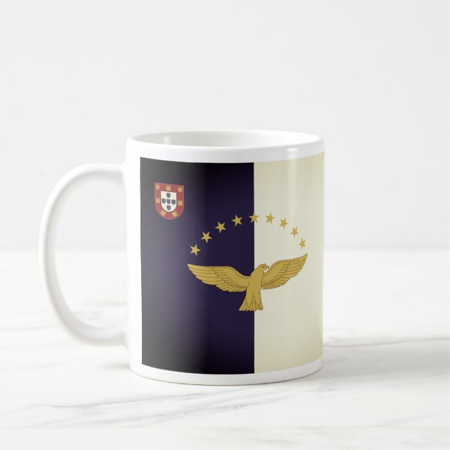 Taza De Café Bandera de las Azores, tazón del café de Portugal (Izquierda)