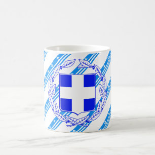 Taza De Café Bandera de las franjas griegas