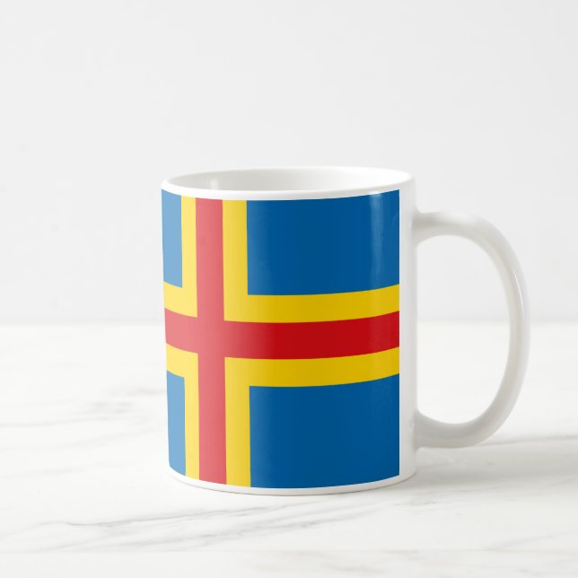Taza De Café Bandera de las islas Aland Ceramic Mug (Derecha)