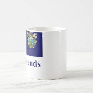 Taza De Café Bandera de las islas de Pitcairn con nombre