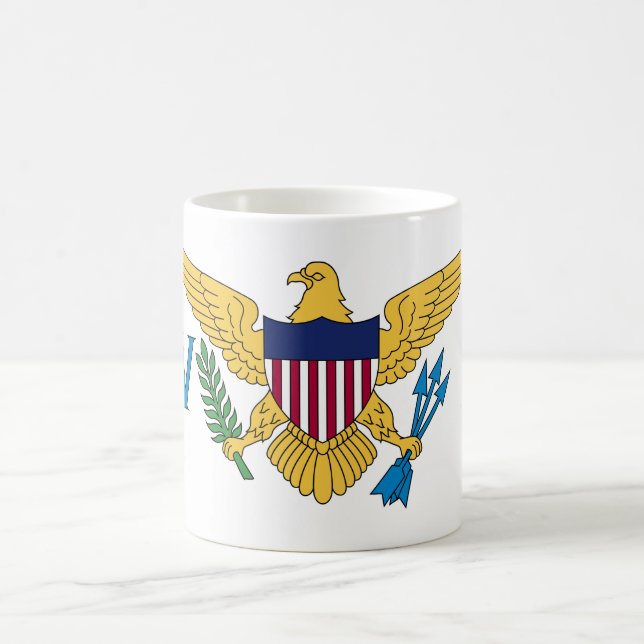 Taza De Café Bandera de las Islas Vírgenes de los Estados Unido (Centro)