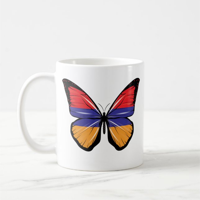 Taza De Café Bandera de las mariposas de Armenia (Izquierda)