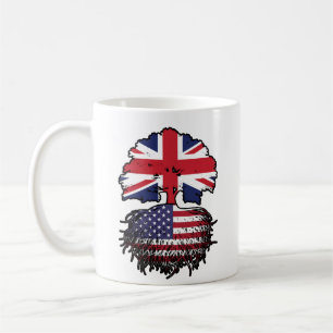 Taza De Café Bandera de las raíces de los árboles estadounidens