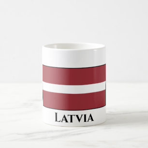 Taza De Café Bandera de Letonia (letón)