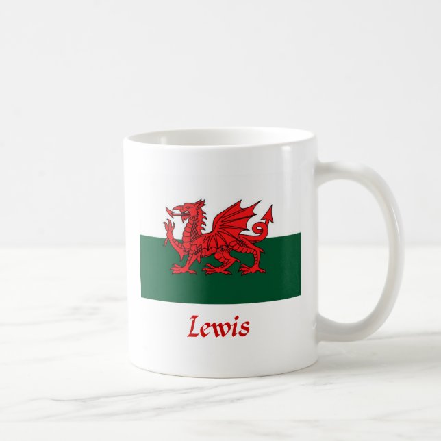 Taza De Café Bandera de Lewis Galés (Derecha)