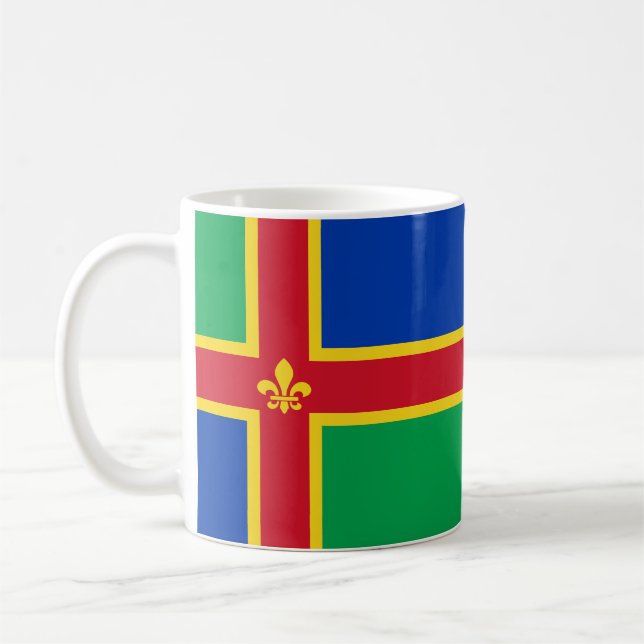 Taza De Café Bandera de Lincolnshire (Izquierda)