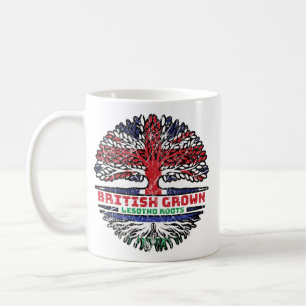 Taza De Café Bandera de los árboles británicos de Lesoto