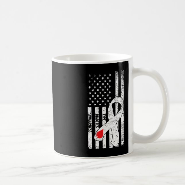 Taza De Café Bandera de los Estados Unidos Cinta de Diabetes Ti (Derecha)