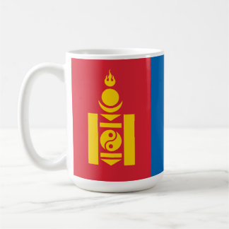 Taza De Café Bandera de los mongoles del símbolo Soyombo de Mon