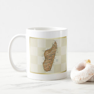 Taza De Café Bandera de Madagascar + mapa de mapas