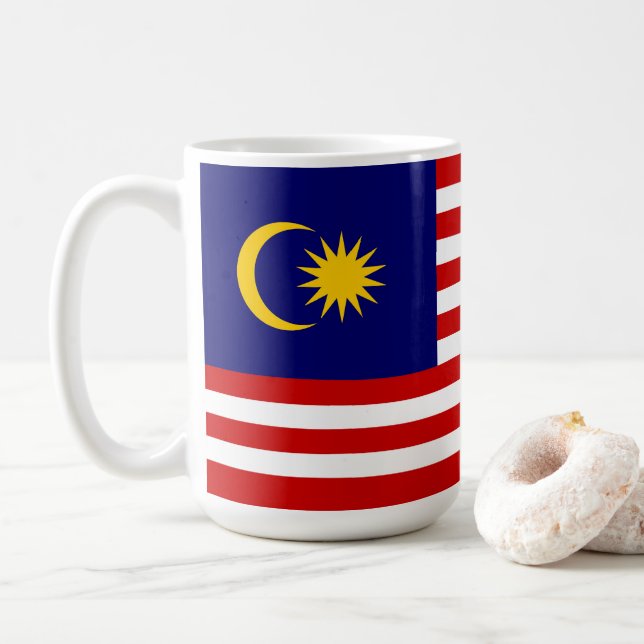Taza De Café Bandera de Malasia (Con donut)