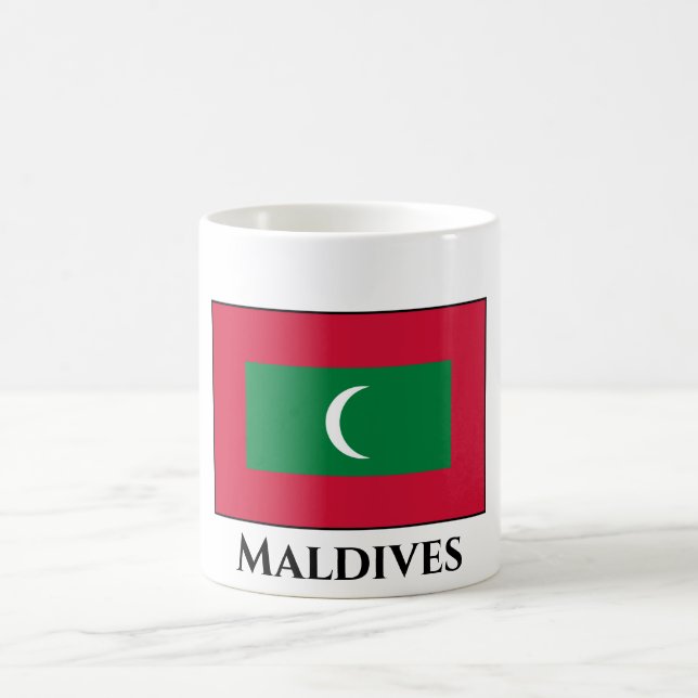 Taza De Café Bandera de Maldivas (Centro)