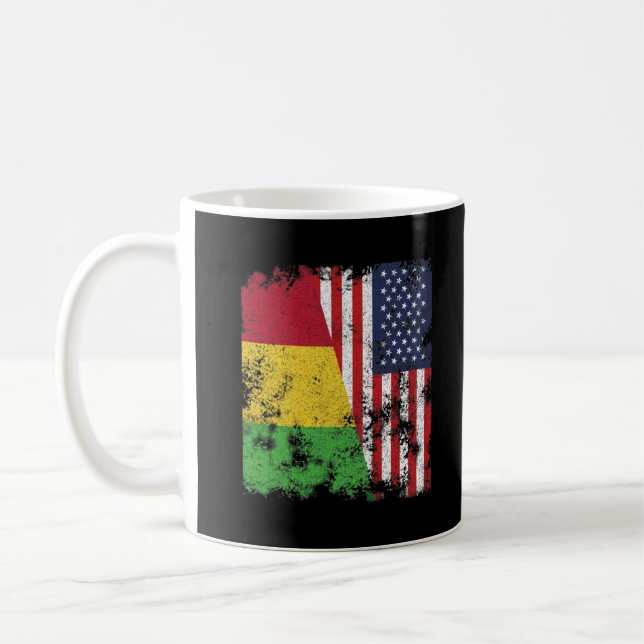 Taza De Café Bandera de Mali USA - Medio americano (Izquierda)