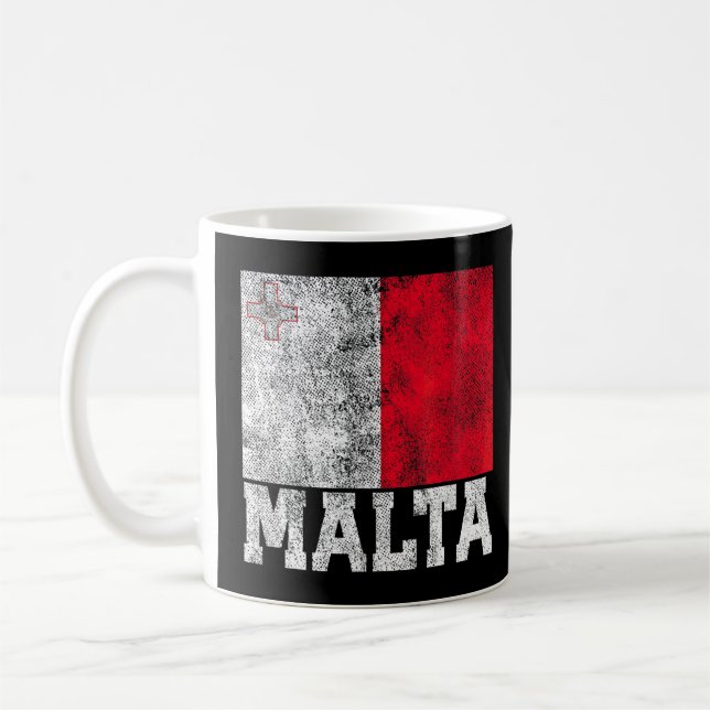 Taza De Café Bandera de Malta Orgullo Nacional Raíces Nat (Izquierda)