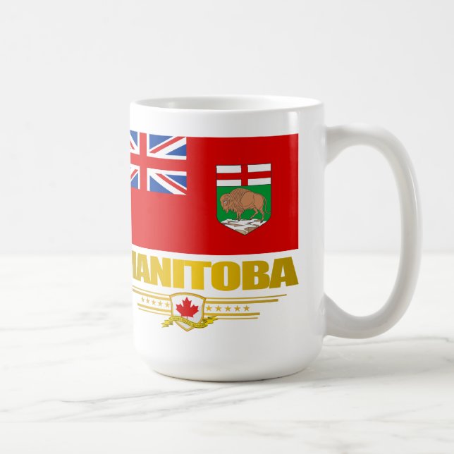 Taza De Café Bandera de Manitoba (Derecha)