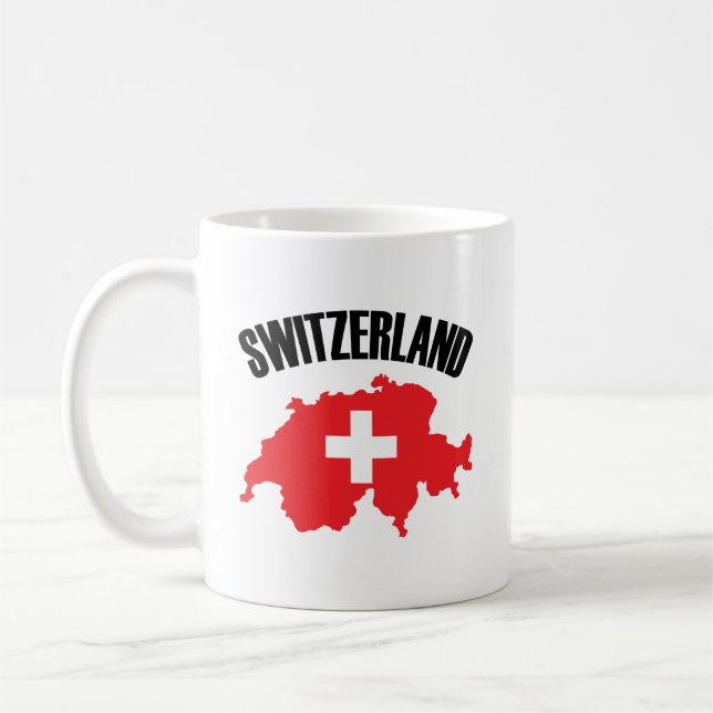 Taza De Café Bandera de mapa de Suiza (Izquierda)